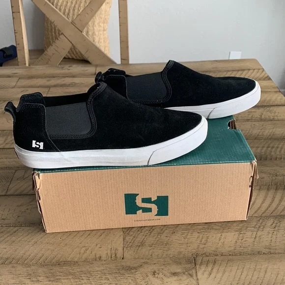 STATE FOOTWEAR Shoes State Footwear Felton Black Suede Slip